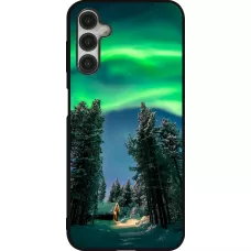 Coque Samsung Galaxy A14 5G - Silicone rigide noir Winter 22 Northern Lights