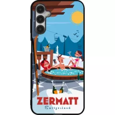 Coque Samsung Galaxy A14 5G - Silicone rigide noir Zermatt Mountain Jacuzzi