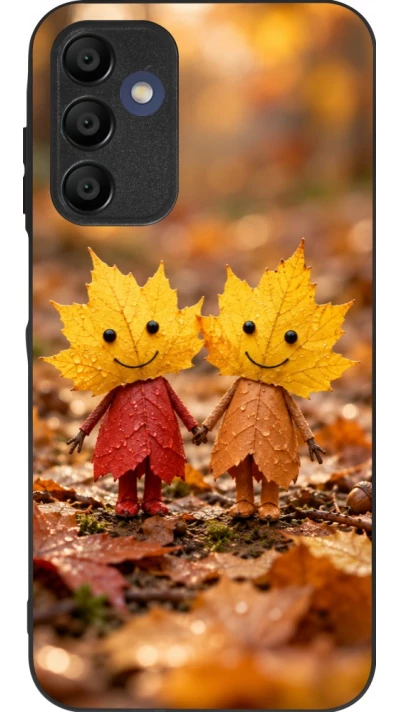 Coque Samsung Galaxy A15 - Silicone rigide noir Autumn 26 Couple of leaves