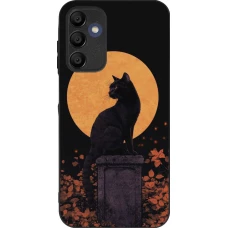Coque Samsung Galaxy A15 - Silicone rigide noir Halloween 2026 Cat Art Nouveau