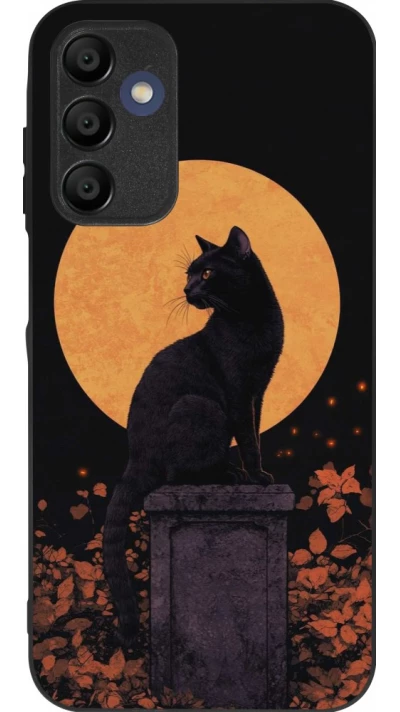 Coque Samsung Galaxy A15 - Silicone rigide noir Halloween 2026 Cat Art Nouveau