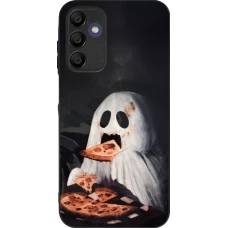Coque Samsung Galaxy A15 - Silicone rigide noir Halloween 2026 Ghost eating pizza