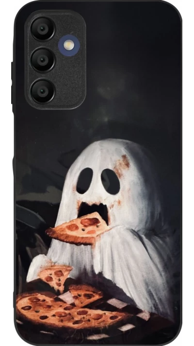 Coque Samsung Galaxy A15 - Silicone rigide noir Halloween 2026 Ghost eating pizza