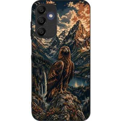 Coque Samsung Galaxy A15 - Silicone rigide noir Linocut Aigle Royal