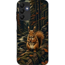 Coque Samsung Galaxy A15 - Silicone rigide noir Linocut Ecureuil