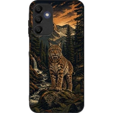Coque Samsung Galaxy A15 - Silicone rigide noir Linocut Lynx