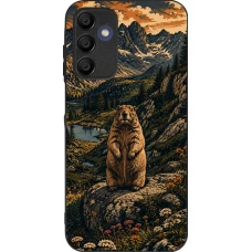 Coque Samsung Galaxy A15 - Silicone rigide noir Linocut Marmotte