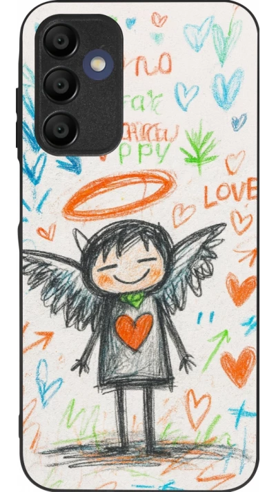 Coque Samsung Galaxy A15 - Silicone rigide noir Little Angel Sketch Love