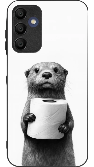 Coque Samsung Galaxy A15 - Silicone rigide noir Loutre papier de toilette