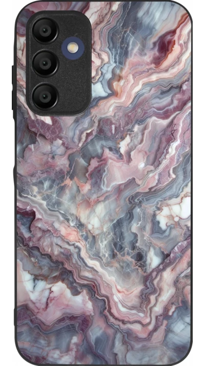 Samsung Galaxy A15 Case Hülle - Silikon schwarz Violetter silberner Marmor