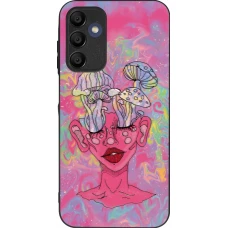 Coque Samsung Galaxy A15 - Silicone rigide noir Psychedelic pink mushroom