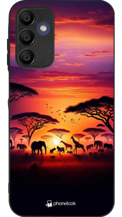 Coque Samsung Galaxy A15 - Silicone rigide noir Safari sunset wildlife