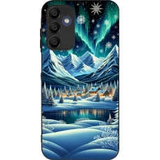 Coque Samsung Galaxy A15 - Silicone rigide noir Snowy Mountain Village Lake night