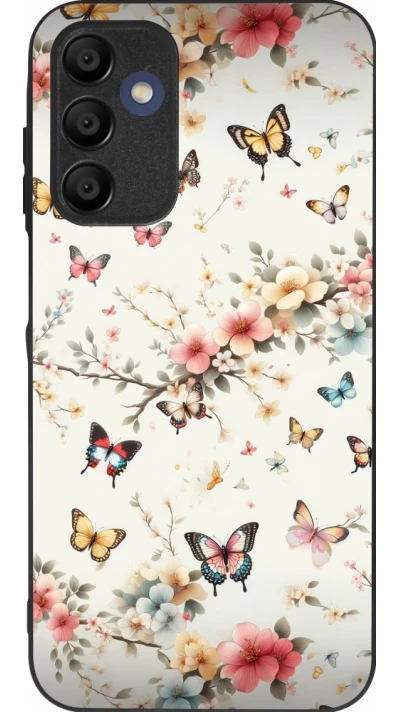 Coque Samsung Galaxy A15 - Silicone rigide noir Spring 25 Papillons Légers
