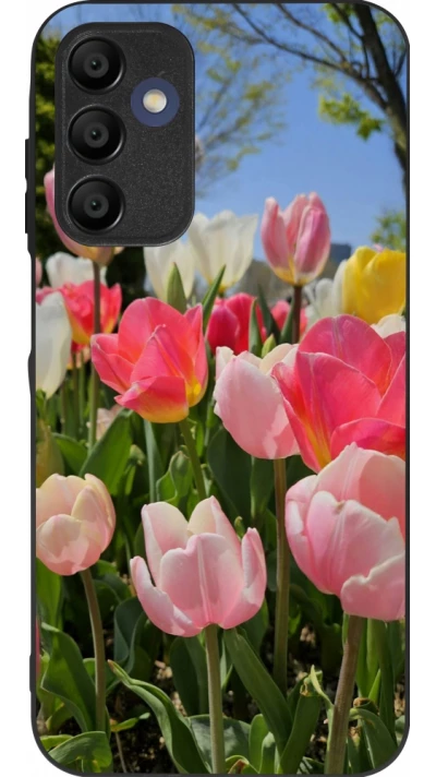 Coque Samsung Galaxy A15 - Silicone rigide noir Tulips Spring 2026
