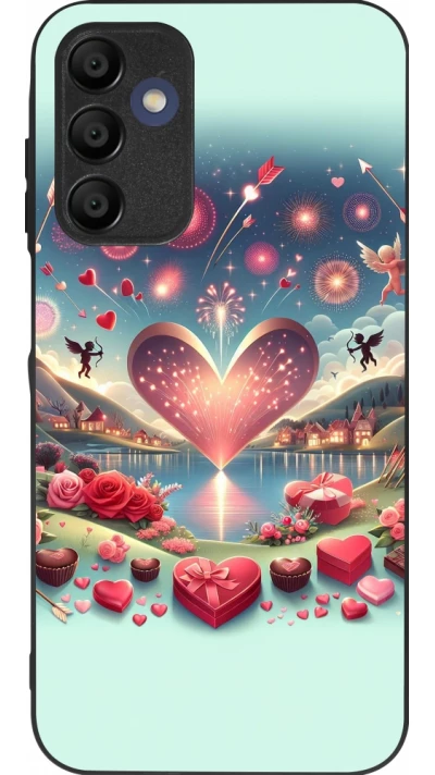 Coque Samsung Galaxy A15 - Silicone rigide noir Valentine 2025 Chic