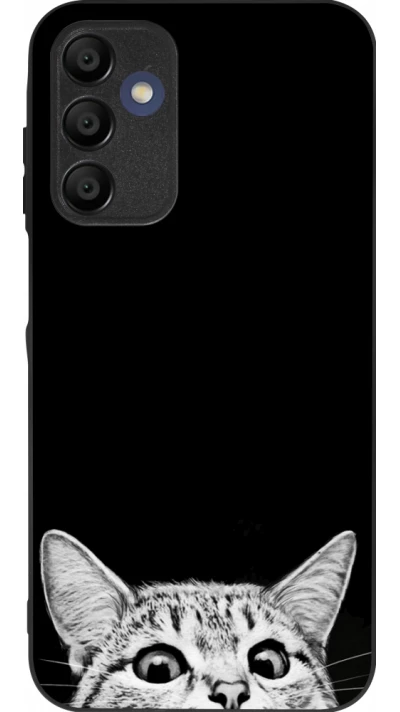 Samsung Galaxy A16 Case Hülle - Silikon schwarz Cat Looking Up Black