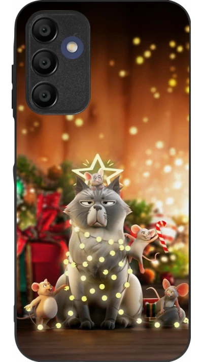 Samsung Galaxy A16 Case Hülle - Silikon schwarz Christmas 25 Xmas Cat