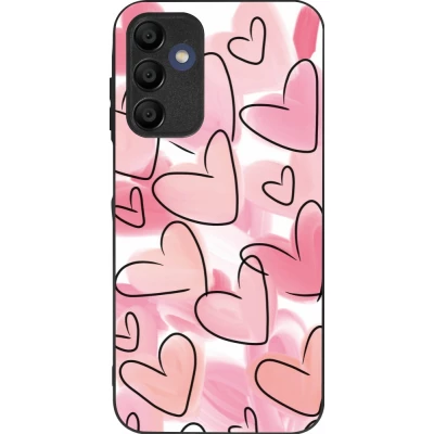 Samsung Galaxy A16 Case Hülle - Silikon schwarz Easter 2023 pink hearts