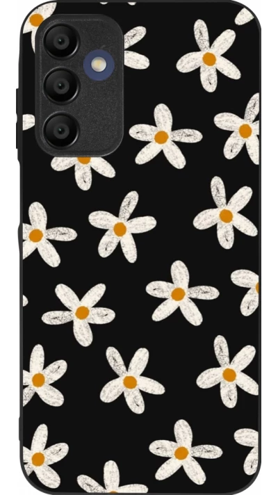 Samsung Galaxy A16 Case Hülle - Silikon schwarz Easter 2024 white on black flower