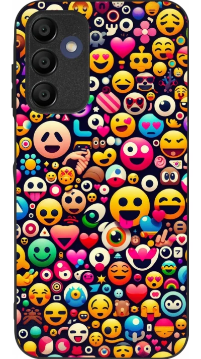 Samsung Galaxy A16 Case Hülle - Silikon schwarz Emoji Mix Farbe