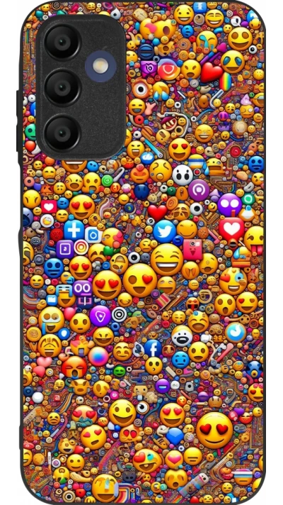 Samsung Galaxy A16 Case Hülle - Silikon schwarz Emoji gemischt