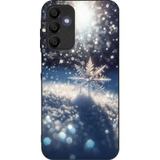 Coque Samsung Galaxy A16 - Silicone rigide noir Flocon Solaire Éclat