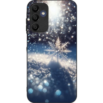 Coque Samsung Galaxy A16 - Silicone rigide noir Flocon Solaire Éclat