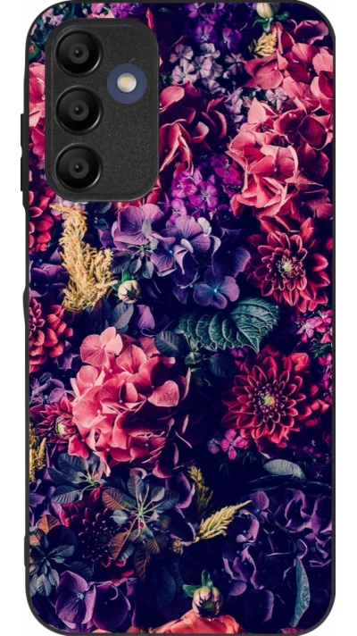 Samsung Galaxy A16 Case Hülle - Silikon schwarz Flowers Dark