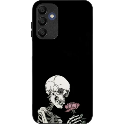 Coque Samsung Galaxy A16 - Silicone rigide noir Halloween 2023 rose and skeleton