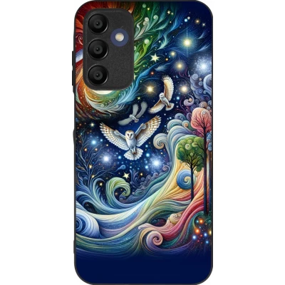 Samsung Galaxy A16 Case Hülle - Silikon schwarz Fliegender Blumen-Eule