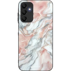 Coque Samsung Galaxy A16 - Silicone rigide noir Marbre Rose Lumineux