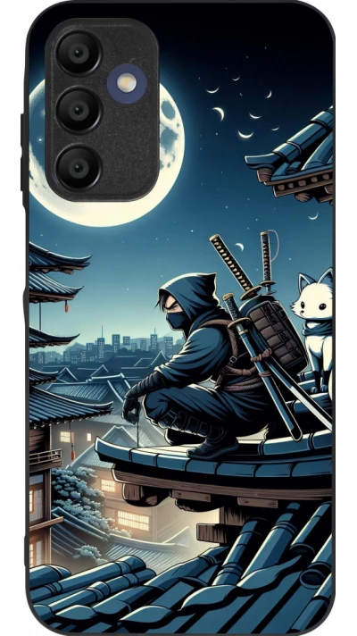 Samsung Galaxy A16 Case Hülle - Silikon schwarz Ninja unter dem Mond