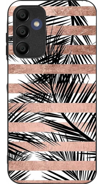 Samsung Galaxy A16 Case Hülle - Silikon schwarz Palm trees gold stripes