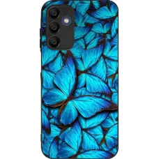 Coque Samsung Galaxy A16 - Silicone rigide noir Papillon bleu