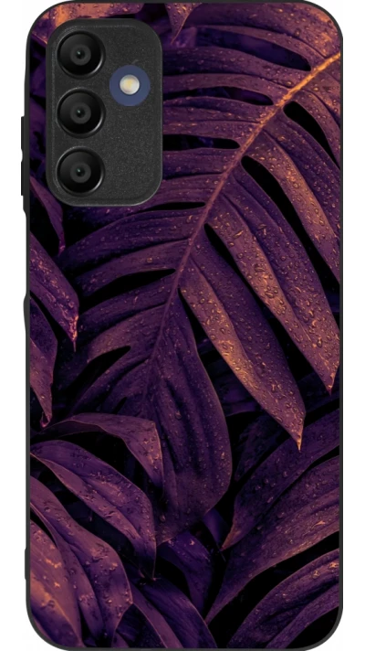 Samsung Galaxy A16 Case Hülle - Silikon schwarz Purple Light Leaves