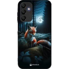 Coque Samsung Galaxy A16 - Silicone rigide noir Renard lune forêt