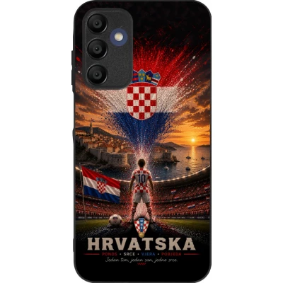 Coque Samsung Galaxy A16 - Silicone rigide noir Football Croatie splash 2026