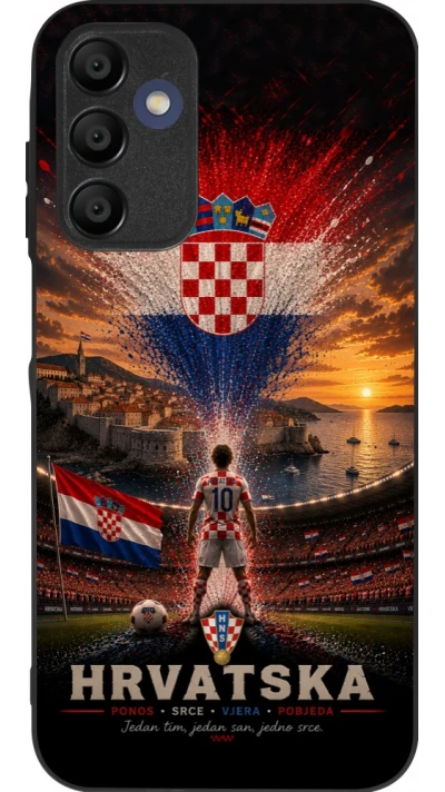 Samsung Galaxy A16 Case Hülle - Silikon schwarz Fussball Kroatien splash 2026