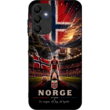 Coque Samsung Galaxy A16 - Silicone rigide noir Football Norvège splash 2026