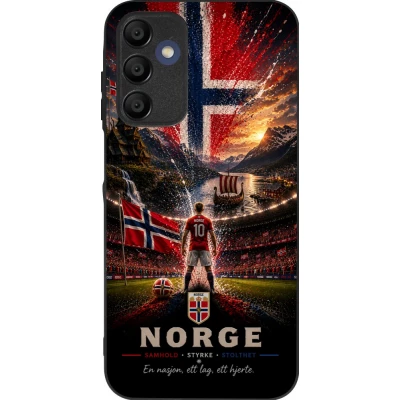 Coque Samsung Galaxy A16 - Silicone rigide noir Football Norvège splash 2026