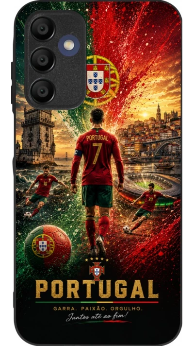 Samsung Galaxy A16 Case Hülle - Silikon schwarz Fussball Portugal splash 2026