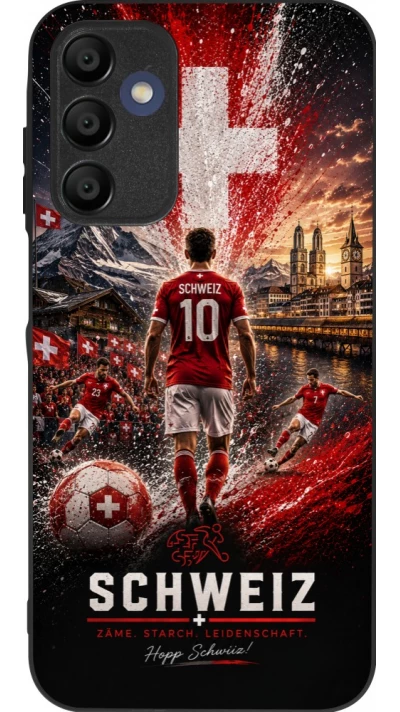Samsung Galaxy A16 Case Hülle - Silikon schwarz Fussball Schweiz splash 2026