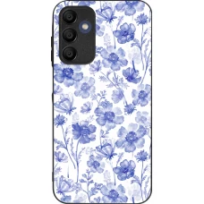 Samsung Galaxy A16 Case Hülle - Silikon schwarz Spring 23 watercolor blue flowers