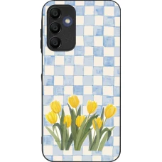 Coque Samsung Galaxy A16 - Silicone rigide noir Blue vichy tulips Spring 2026