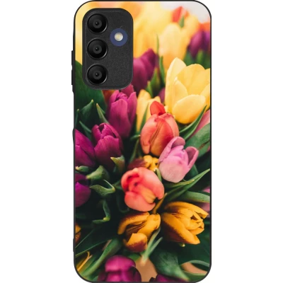 Samsung Galaxy A16 Case Hülle - Silikon schwarz Bouquet of tulips Spring 2026