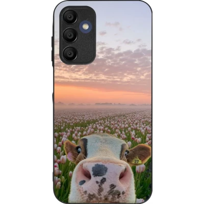 Samsung Galaxy A16 Case Hülle - Silikon schwarz Cow with tulips Spring 2026