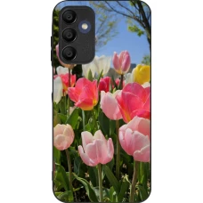 Coque Samsung Galaxy A16 - Silicone rigide noir Tulips Spring 2026