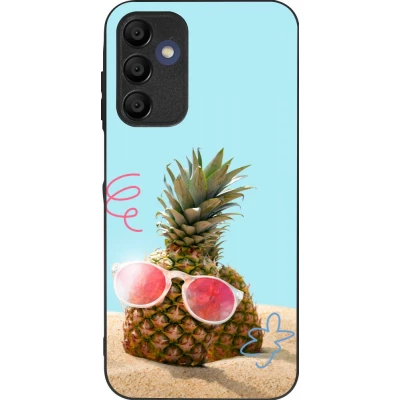 Samsung Galaxy A16 Case Hülle - Silikon schwarz Pineapple with glasses Summer 2026