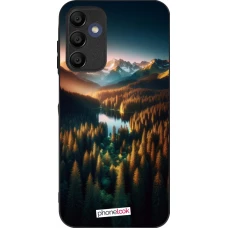 Samsung Galaxy A16 Case Hülle - Silikon schwarz Sonnenuntergang Waldsee